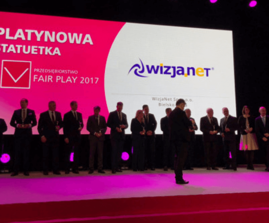 Platynowa Statuetka FairPlay trafiła w ręce WizjaNet. Bo gramy Fair od 10 lat!