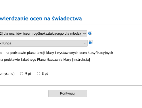 Dzienniki - świadectwa i arkusze ocen