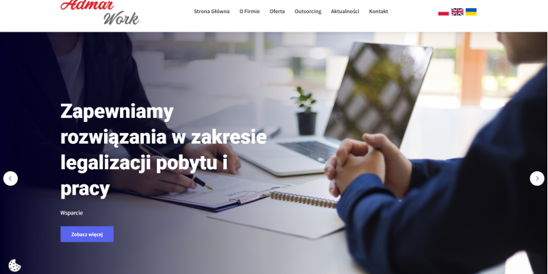 Obraz strony internetowej admarwork.pl