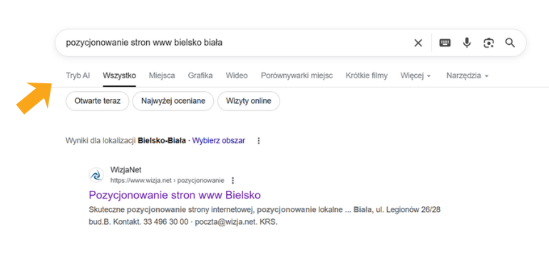 Tryb AI w wyszukiwarce Googla