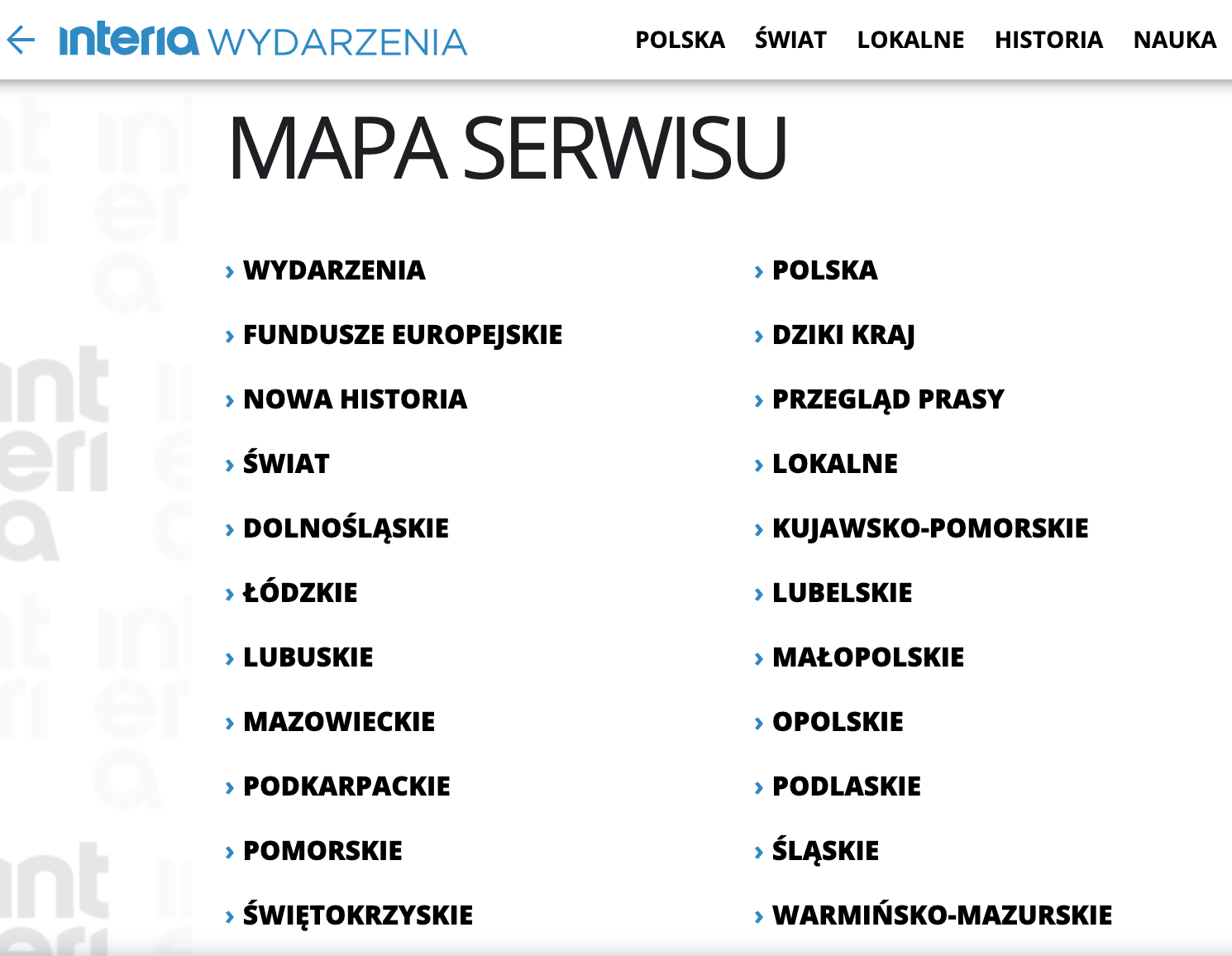 Mapa strony w języku HTML